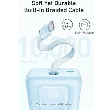 anker zolo power bank 30w 10000 mah светлосин