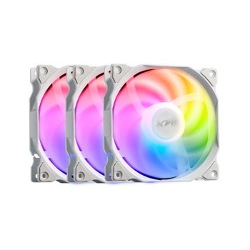 Вентилатори 120mm, A-Data XPG VENTO 120 ARGB PWM, 4-pin, 1850rpm, 3 броя, бели | JAR Computers A-Data VENTO120ARGBPWM3C-WHCWW