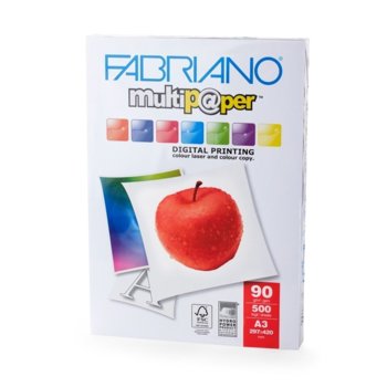 Копирна хартия Fabriano Multipaper, A3, 90 g/m2, гланц, 500 листа | JAR Computers Fabriano Multipaper, A3, 90 g/m2, 500 листа