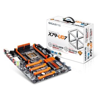 Дънна платка Gigabyte X79-UD7, X79, LGA2011, DDR3, 3xPCI-E(SLi/CF), SB7.1 Dolby, WiFi 802.11n, bluetooth, SATA RAID 0,1,5,10, 4xSATA 6Gb/s RAID 0,1, 4xUSB3.0, XL-ATX | JAR Computers Gigabyte X79-UD7