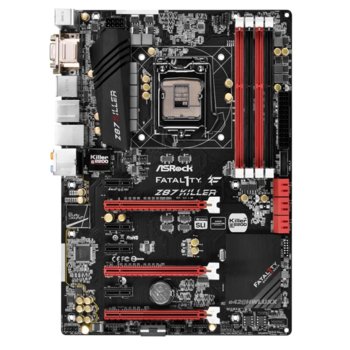 Дънна платка ASRock Fatal1ty Z87 Killer, Z87, LGA1150, DDR3, PCI-E (HDMI in/out &DVI&VGA)(SLi/CF), 6x SATA 6Gb/s, 4x USB3.0, ATX | JAR Computers ASRock Fatal1ty Z87 Killer