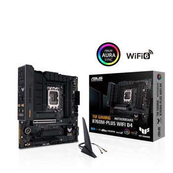Дънна платка ASUS TUF GAMING B760M-PLUS WIFI D4, B760, LGA1700, DDR4, PCIe 5.0, (DP&HDMI), 4x SATA 6Gb/s, 2x M.2, 1x USB 3.2 Gen 2x2 Type-C, Wi-Fi 6, Bluetooth v5.2, Micro ATX | JAR Computers Asus B760M-PLUS DDR4 LGA1700 90MB1DG0-M0EAY0