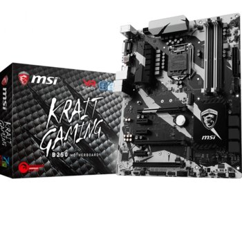 Дънна платка MSI B250 KRAIT GAMING, B250, LGA1151, DDR4, PCI-E(HDMI&DVI)(CF), 6x SATA 6Gb/s, 2x M.2, 1x USB 3.1 Gen2 Type-A, ATX | JAR Computers MSI B250 KRAIT GAMING