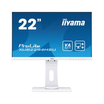 Монитор Iiyama XUB2294HSU-W1, 21.5" (54.61 cm), VA panel, 75Hz, Full HD, 4ms, 80000000:1, 250 cd/m2, Display Port, HDMI, VGA, USB image