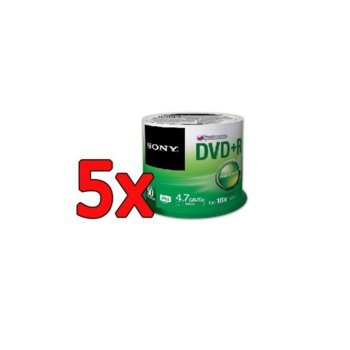 DVD+R media 4.7GB, Sony, 16x, 5x50бр.