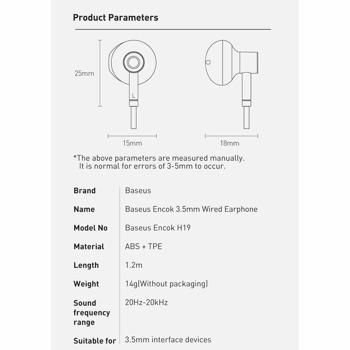 Baseus Encok Wired Earphones H19 NGH19-01