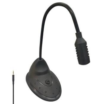 Микрофон DE903 080414250, AUX, за офис с триножник, черен | JAR Computers Микрофон DE903 080414250