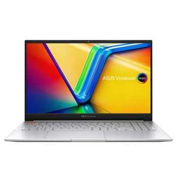 Лаптоп Asus Vivobook Pro 15 K6502VU-MA731X (90NB1132-M00400)(сребрист), четиринадесетядрен Intel Core i7-13700H 2.4/5.0GHz, 15.6" (39.62cm) 2.8K OLED дисплей, GF RTX 4050 6GB, (HDMI), 16GB DDR5, 1TB SSD NVMe, 1x Thunderbolt 4, Windows 11 Pro | JAR Computers Лаптоп Asus Vivobook Pro 15 OLED K6502VU-MA731X