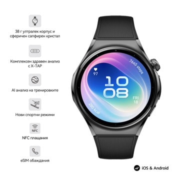 смарт часовник huawei watch 6 black 46mm 55020kfv