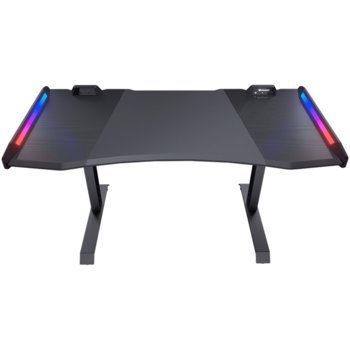 Компютърно бюро Cougar Mars (NY7D0001-00), 153 x 77 cm, USB хъб, 2x 3.5mm жак, RGB подсветка, карбоново покритие, черно | JAR Computers Cougar Mars NY7D0001-00