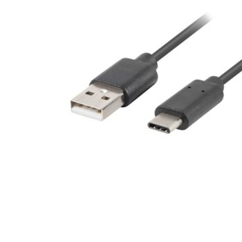 Кабел Lanberg CA-USBO-20CU-0018-BK, от USB Type A(м) към USB Type C(м), 1.8m, Quick Charge 3.0, черен | JAR Computers Lanberg CA-USBO-20CU-0018-BK
