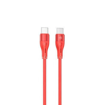 Кабел Tellur TLL155521, от USB-C(м) към USB-C(м), 1m, 60W, червен | JAR Computers Tellur TLL155521 от USB-C м към USB-C м 1m червен