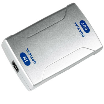 Конвертор Hama 42905, Toslink(ж) към coaxial RCA(ж), AC 3, 9V/300mA, сребрист | JAR Computers HAMA 42905