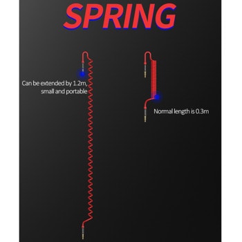 Usams Spring Audio Cable 1.2м, червен