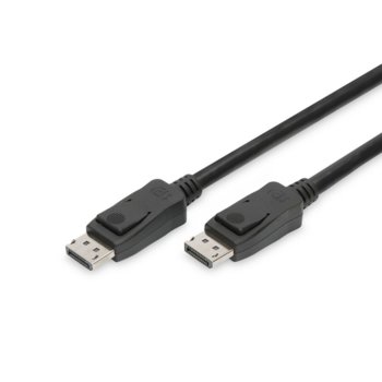 Кабел Assman AK-340106-020-S, DisplayPort (м) към DisplayPort (м), 2m, черен | JAR Computers ASSMANN AK-340106-020-S DP M/M 2m