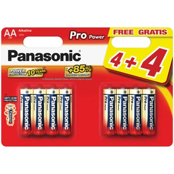 Батерии алкални, Panasonic LR6PPG/8BW 4+4F, AA, 1.5V, 8бр. | JAR Computers Panasonic LR6PPG/8BW 4+4F 1.5V
