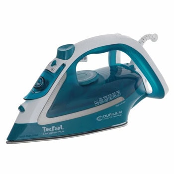 Парна ютия Tefal FV5737E0, 270 ml воден резервоар, до 45 g/min непрекъсната пара, 220 gr/min паров удар, 2500W, синя | JAR Computers парна ютия tefal fv5737e0