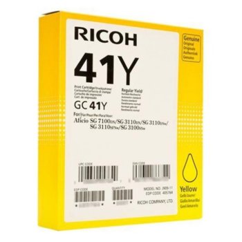 Касета ЗА RICOH SG 3100/3110/3120/7100/SG-K 3100 - Yellow - GC41Y - P№ 405764 - Заб.: 2200k | JAR Computers Касета ЗА RICOH - Yellow - Type GC41Y