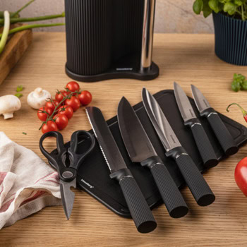 комплект ножове klausberg kb 7977 8 части черен