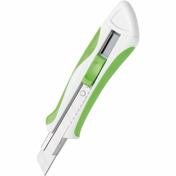 Макетен нож Wedo ComfortLine, 18 mm, бутон за заключване и отключване в желаната позиция, зелено-бял | JAR Computers WEDO COMFORTLINE ГОЛЯМ 23794