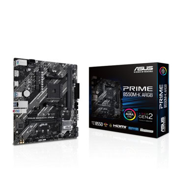 Дънна платка Asus PRIME B550M-K ARGB, B550, AM4, DDR4, PCI-E 4.0, 4x SATA 6Gb/s, 4x USB 3.2 Gen 1, Micro ATX | JAR Computers ASUS PRIME B550M-K ARGB /AM4