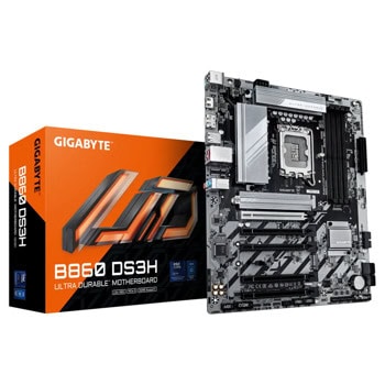 Дънна платка GIGABYTE B860 DS3H, B860, LGA1851, DDR5, PCI-E 5.0, (DP&HDMI), 4 x SATA 6Gb/s, 2x M.2, USB 3.2 Gen1, 2.5GbE LAN, ATX | JAR Computers дънна платка gigabyte b860 ds3h
