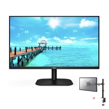 Монитор AOC 27B2H/EU в комплект със стойка за монитор/телевизор NewStar FPMA D550BLACK, 27" (68.58 cm) IPS панел, 75 Hz, Full HD, 4 ms, 20000000 :1, 250 cd/m2, HDMI, VGA | JAR Computers AOC 27B2H/EU + FPMA D550BLACK