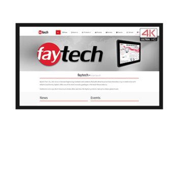 Публичен дисплей Faytech FT55HDKTMCAPHBOB4K, тъч дисплей, 55" (139.7 cm) Ultra HD, HDMI, DisplayPort, VGA, DVI-D, RS232 | JAR Computers Faytech 1010501379 FT55HDKTMCAPHBOB4K
