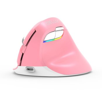 Безжична вертикална мишка DELUX M618mini pink