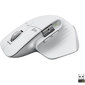 Мишка Logitech MX Master 3S, оптична (8000 dpi), безжична, USB, Bluetooth, 7 бутона, светло сива image