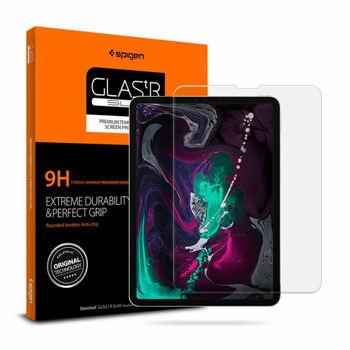 Протектор от закалено стъкло /Tempered Glass/ Spigen Glass Slim (067GL25593) за Apple iPad Pro 11 M2/Pro 11 M1/Pro 11 (2020)/Pro 11 (2018)/Air 5/Air 4, 9H твърдост | JAR Computers Протектор Spigen Glass Slim 067GL25593