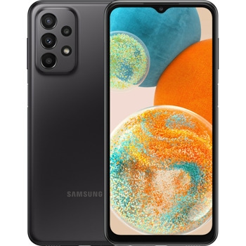 Смартфон Samsung Galaxy A23 5G (черен)(SM-A236BZKVEUE), поддържа 2 sim карти, 6.6" (16.76 cm) дисплей, осемядрен Snapdragon 695 5G 2.2 GHz, 4GB RAM, 128GB Flash памет (+ microSD слот), 50.0 + 5.0 + 2.0 + 2.0 & 8.0 MPix камера, Android, 197g image