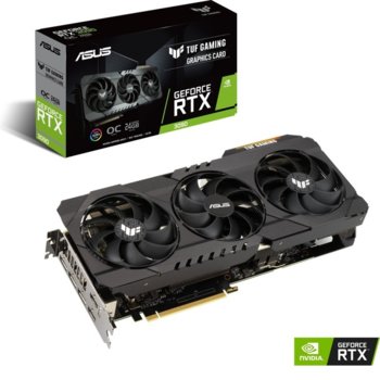 Видео карта Nvidia GeForce RTX 3090, 24GB, Asus TUF GAMING OC, PCI-E 4.0, GDDR6X, 384 bit, 3x DisplayPort, 2x HDMI | JAR Computers Asus TUF-RTX3090-O24G-GAMING