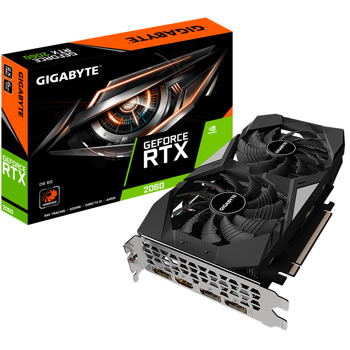 Видео карта Nvidia GF RTX 2060, 6GB, Gigabyte D6 rev 2.0, PCI-E 3.0, GDDR6, 192-bit, DisplayPort, HDMI | JAR Computers Gigabyte GeForce RTX 2060 D6 6G GV-N2060D6-6GD 2.0
