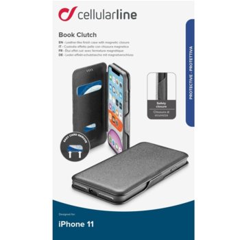 Cellular Line Book Clutch за iPhone 11 Черен