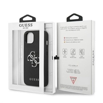 Guess Saffiano 4G Metal Logo Leather Hard Case