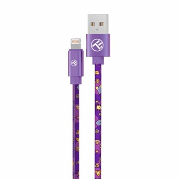 Кабел Tellur Graffiti TLL155601, от USB A(м) към Lightning(м), 1m, лилав | JAR Computers Tellur Graffiti TLL155601