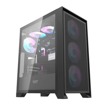 Кутия Darkflash DRX70 Mesh, ATX/mATX/Mini-ITX, 1x USB Type-C, 3x 120mm вентилатора, RGB, черна, без захранване | JAR Computers Кутия Darkflash DRX70 Mesh черна