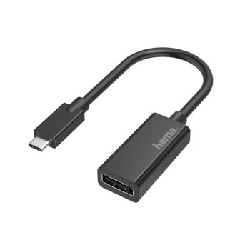 Адаптер HAMA 200314, от USB C(м) към DP(ж), черен | JAR Computers Hama 200314