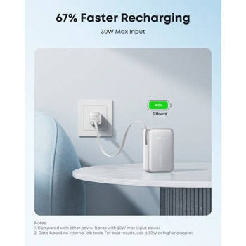 Anker Nano Power Bank 10K White A1638H21 | JAR Computers Anker Nano Power Bank 10K White A1638H21