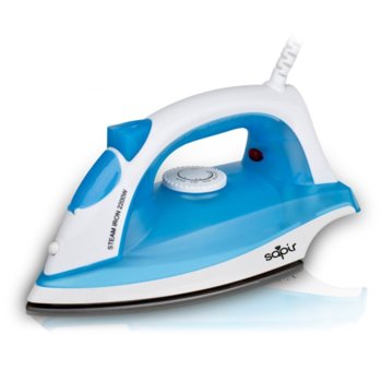 Парна ютия Sapir SP 1050 BRT, 150 мл. вместимост на резервоара, тефлонова плоча, 2200W, синя/бяла | JAR Computers SAPIR SP 1050 BRT