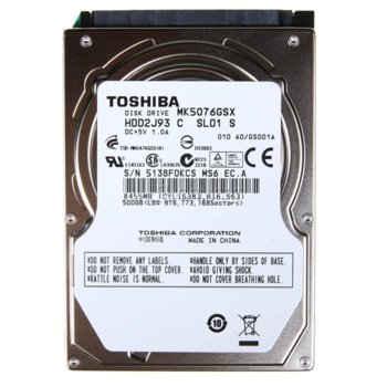 Твърд диск 500GB, Toshiba, SATA2, 5400rpm, 8MB, 2.5" (6.35 cm) | JAR Computers 500GB Toshiba SATA2 5400rpm 8MB 2.5"