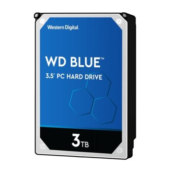 Твърд диск 3TB WD Blue PC ,SATA 6 Gb/s, 5400 rpm, 64MB, 3.5" (8.89 cm) | JAR Computers WD 3TB Blue PC