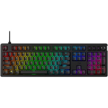 Клавиатура HyperX Alloy Rise, механична, HyperX Linear суич, гейминг, RGB подсветка, N-Key Rollover, Anti-Ghosting, черна, USB | JAR Computers HyperX Alloy Rise Linear Black 7G7A3AA#ABA