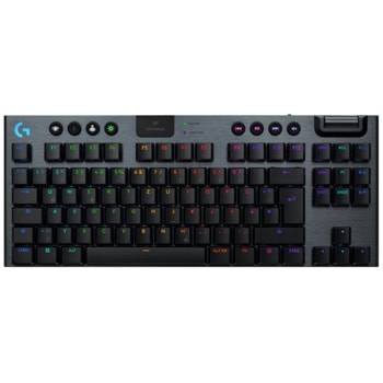 Клавиатура Logitech G915 X LIGHTSPEED TKL Tactile, безжична, механична, Tactile суичове, геймърска, RGB подсветка, US layout, черна, USB, Bluetooth | JAR Computers Logitech G915 X LIGHTSPEED TKL Tactile