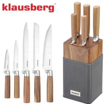 комплект ножове klausberg kb 7983 6 части кафяв