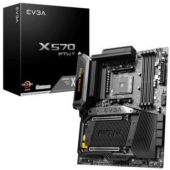 Дънна платка EVGA X570 FTW WIFI, X570, AM4, DDR4, PCI-E 4.0 (DP&HDMI)(SLI), 8x SATA 6Gb/s, 2x M.2, 1x USB Type C, ATX | JAR Computers EVGA X570 FTW WIFI 121-VR-A577-KR