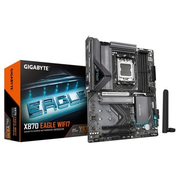 Дънна платка GIGABYTE X870 EAGLE WIFI 7, X870, AM5, DDR5, PCI-E 5.0 (HDMI), 4x SATA 6Gb/s, 3x M.2, 1x USB Type-C, 1x USB 3.2 Gen 2x2, 2.5GbE LAN, WiFi 7, Bluetooth 5.4, ATX | JAR Computers дънна платка gigabyte x870 eagle wifi 7