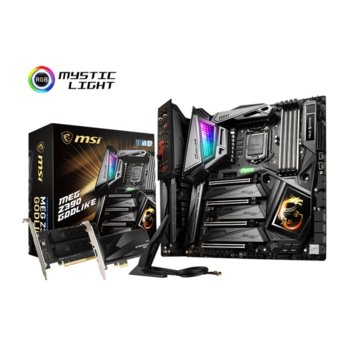 Дънна платка MSI MEG Z390 GODLIKE, Z390, LGA1151, DDR4, PCI-Е, (CF&SLI), 6x SATA 6Gb/s, 3x M.2, 1x USB 3.1 (Gen2, Type-C), E-ATX | JAR Computers MSI MEG Z390 GODLIKE