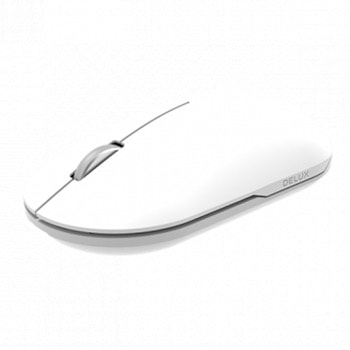 Мишка Delux M399DB, оптична (4000 dpi), безжична, Bluetooth, USB, бяла image